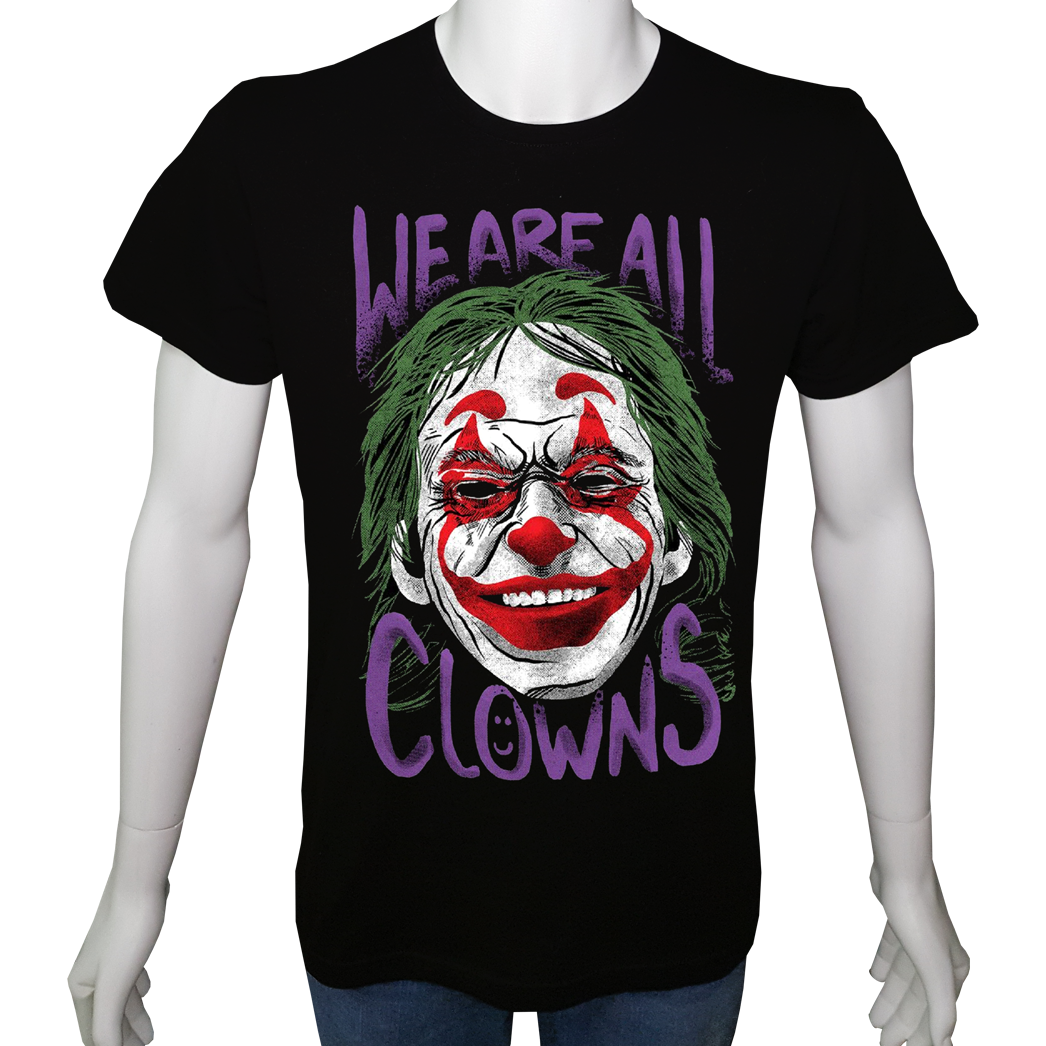 Unisex T-shirt Siyah 'PopArt / Joker2' Baskılı