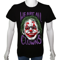Unisex T-shirt Siyah 'PopArt / Joker2' Baskılı