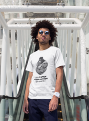 Regular Erkek T-shirt Beyaz 'Kızgın Goril' Baskılı