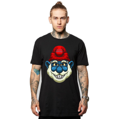 Regular Erkek T-shirt Siyah 'Şirin Baba' Baskılı