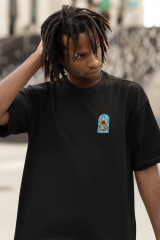 Oversize Unisex T-shirt Siyah 'St.Patrick' Baskılı