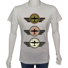 Unisex T-shirt Beyaz 'Uçak&Uzay / Uçak9' Baskılı