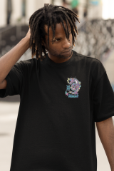 Oversize Unisex T-shirt Siyah 'Ejdarha2' Baskılı