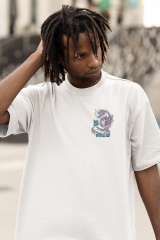 Oversize Unisex T-shirt Beyaz 'Ejdarha1' Baskılı