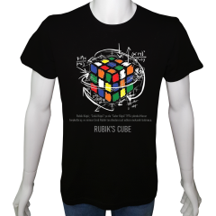 Unisex T-shirt Siyah 'PopArt / Rübik Kübü1' Baskılı
