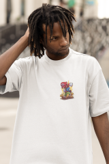 Oversize Unisex T-shirt Beyaz 'Super Mario2' Baskılı