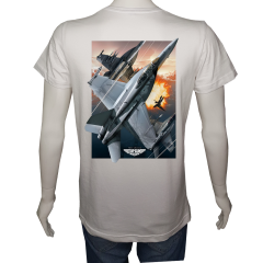 Unisex T-shirt Beyaz 'Uçak&Uzay / TopGun' 2Baskılı