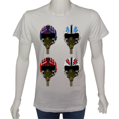 Unisex T-shirt Beyaz 'Uçak&Uzay / TopGun' 2Baskılı