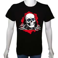 Unisex T-shirt Siyah 'PopArt / Kurukafa5' Baskılı
