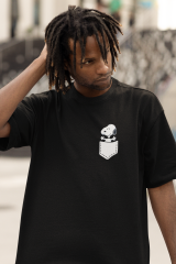 Oversize Unisex T-shirt Siyah 'Snoopy1' Baskılı