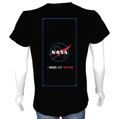 Unisex T-shirt Siyah 'Uçak&Uzay / Astronot3' 2Baskılı