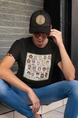 Regular Genç T-shirt Siyah 'Dünyanın Çehresi' Baskılı