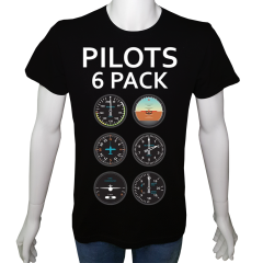 Unisex T-shirt Siyah 'Uçak&Uzay / Pilot3' Baskılı