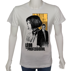 Unisex T-shirt Beyaz 'Sinema&Dizi/Leon1' Baskılı