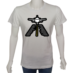 Unisex T-shirt Beyaz 'Uçak&Uzay / Uçak11' Baskılı