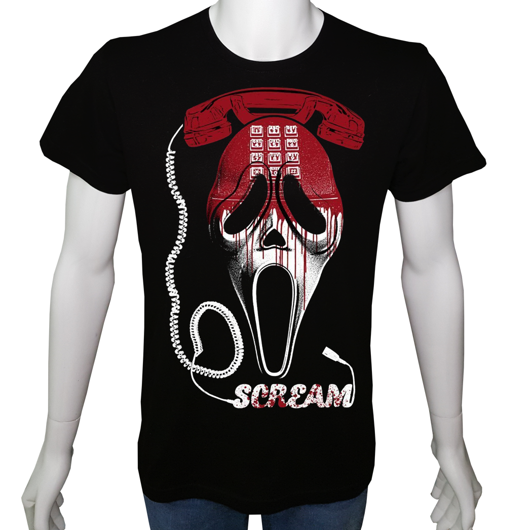 Unisex T-shirt Siyah 'Sinema&Dizi/Çığlık2' Baskılı
