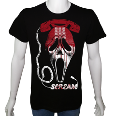 Unisex T-shirt Siyah 'Sinema&Dizi/Çığlık2' Baskılı