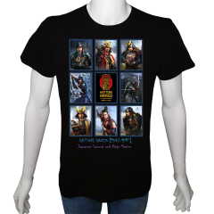 Unisex T-shirt Siyah 'Ünlüler / Hattori Hanzo' Baskılı