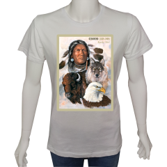 Unisex T-shirt Beyaz 'Ünlüler / Gerenimo' Baskılı