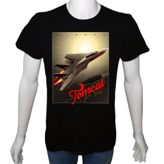 Unisex T-shirt Siyah 'Uçak&Uzay / Uçak14' Baskılı
