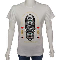 Unisex T-shirt Beyaz 'Antik Kültürler / Anunnaki' Baskılı