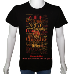 Unisex T-shirt Siyah 'Sinema&Dizi/HarryPotter3' Baskılı