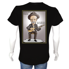 Unisex T-shirt Siyah 'Ünlüler / Aşık Veysel1' 2Baskılı
