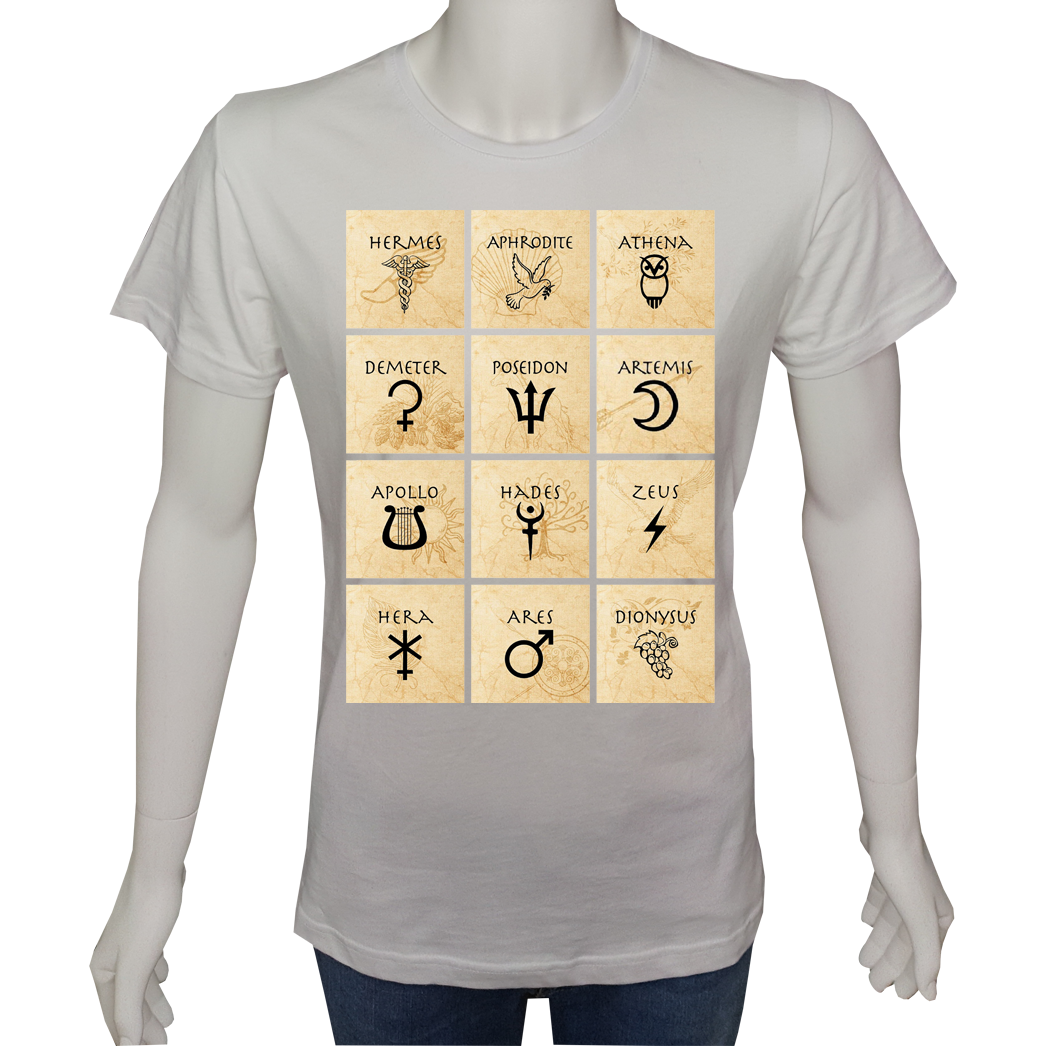 Unisex T-shirt Beyaz 'Burçlar / Burçlar5' Baskılı