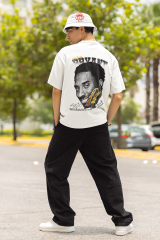 Oversize Unisex T-shirt Beyaz 'Kobe Bryant1' Baskılı