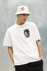 Oversize Unisex T-shirt Beyaz 'Kobe Bryant1' Baskılı