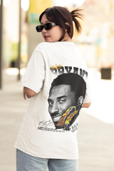 Oversize Unisex T-shirt Beyaz 'Kobe Bryant1' Baskılı