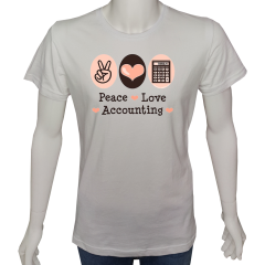 Unisex T-shirt Beyaz 'İş&Meslek / Muhasebeci2' Baskılı