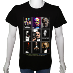 Unisex T-shirt Siyah 'Sinema&Dizi/Godfather1' 2Baskılı