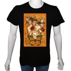 Unisex T-shirt Siyah 'Ünlüler / Muhammed Ali2' Baskılı