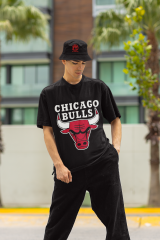 Oversize Unisex T-shirt Siyah 'Basketball1' Baskılı