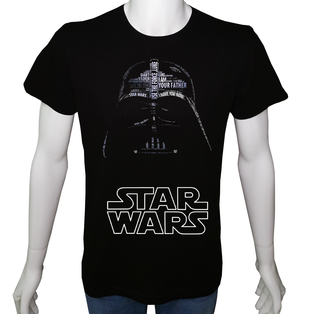 Unisex T-shirt Siyah 'Sinema&Dizi/SW DarthVader11' Baskılı