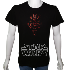 Unisex T-shirt Siyah 'Sinema&Dizi/SW DarthMaul1' Baskılı