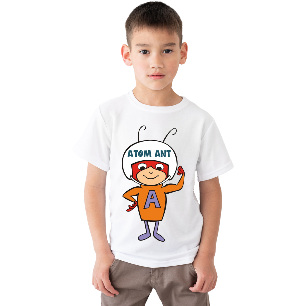 Çocuk T-shirt Beyaz 'Atom Karınca' Baskılı