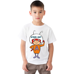 Çocuk T-shirt Beyaz 'Atom Karınca' Baskılı