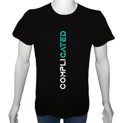 Unisex T-shirt Siyah 'Havalı Siyah / Karmaşık' Baskılı