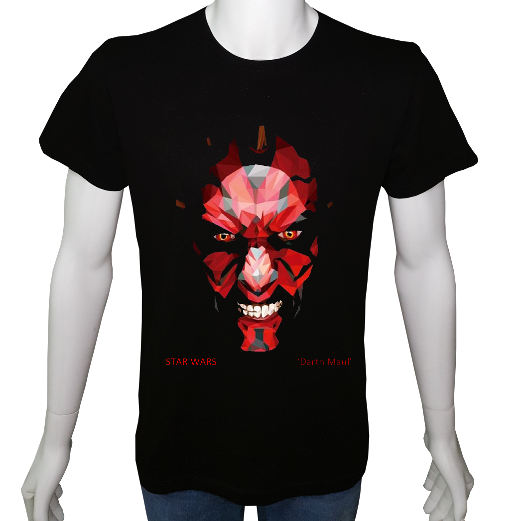 Unisex T-shirt Siyah 'Sinema&Dizi/SW DarthMaul2' Baskılı