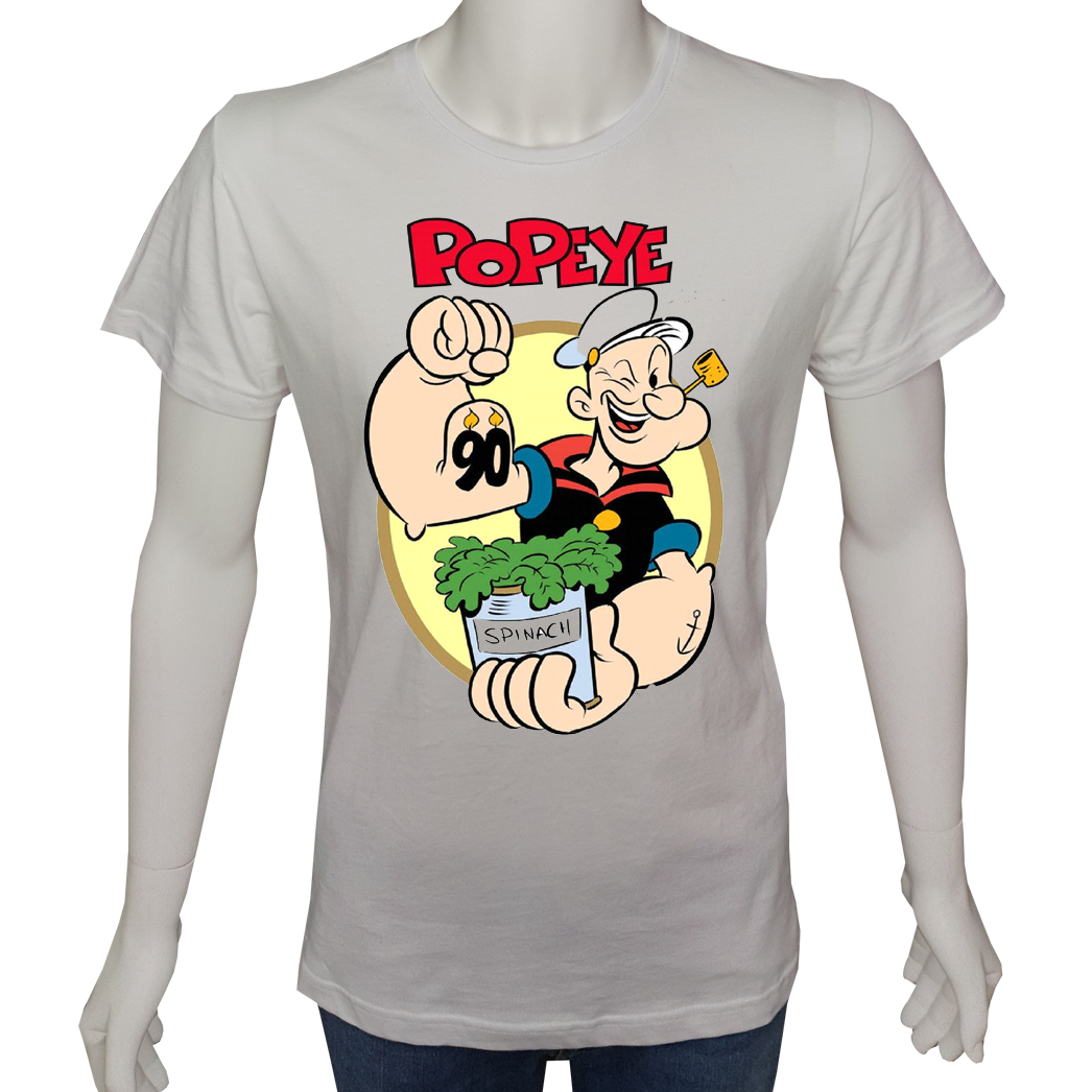 Unisex T-shirt Beyaz 'Çizgi Film&Roman / Temel Reis1' Baskılı