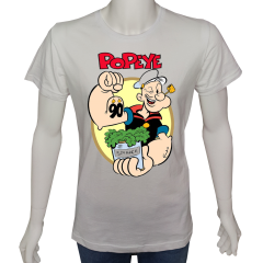 Unisex T-shirt Beyaz 'Çizgi Film&Roman / Temel Reis1' Baskılı