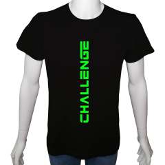 Unisex T-shirt Siyah 'Havalı Siyah / Meydan okuma' Baskılı