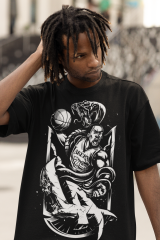 Oversize Unisex T-shirt Siyah 'Kobe Bryant2' Baskılı