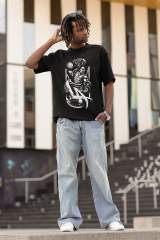 Oversize Unisex T-shirt Siyah 'Kobe Bryant2' Baskılı