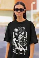 Oversize Unisex T-shirt Siyah 'Kobe Bryant2' Baskılı