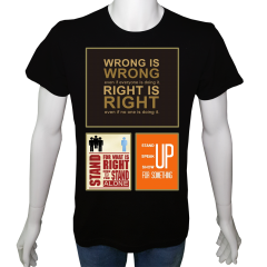 Unisex T-shirt Siyah 'Din&İnanç / Doğruluk1' Baskılı