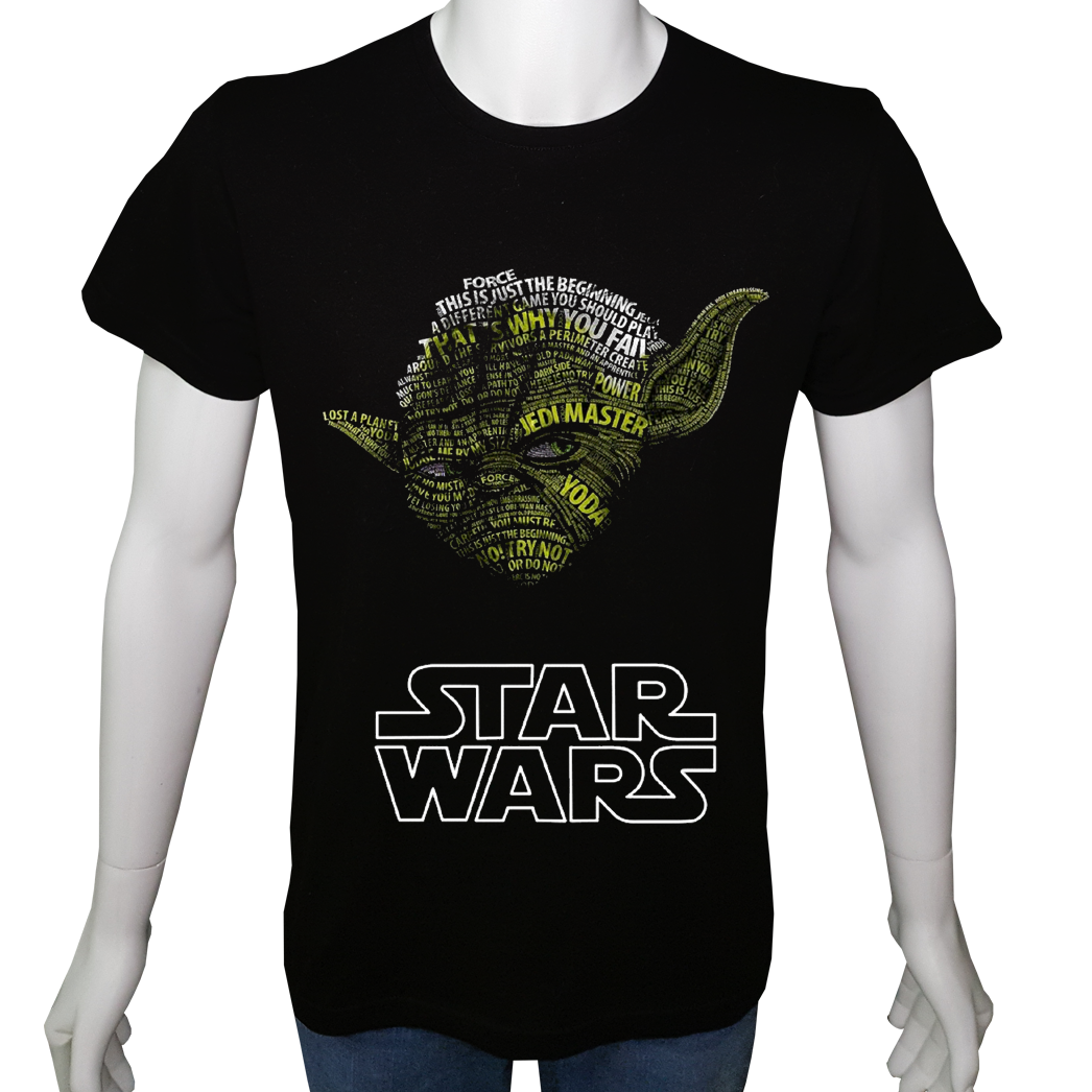 Unisex T-shirt Siyah 'Sinema&Dizi/SW YodaJedi1' Baskılı
