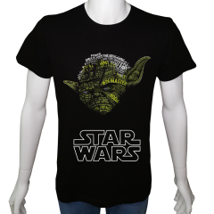 Unisex T-shirt Siyah 'Sinema&Dizi/SW YodaJedi1' Baskılı